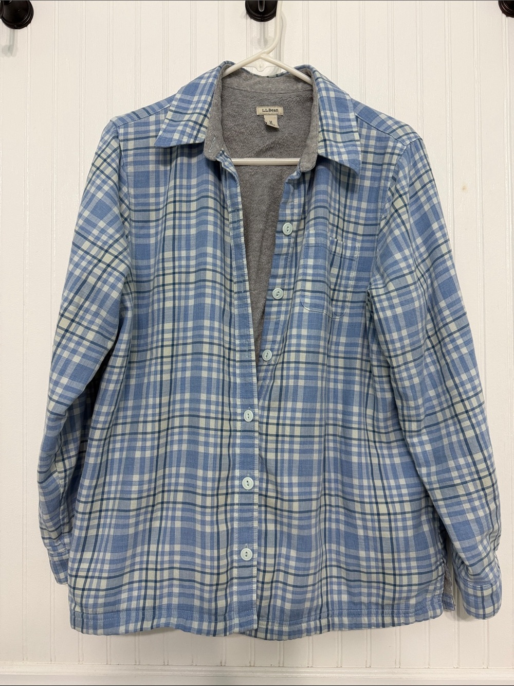 L.L. Bean Women's M Fleece-Lined Flannel Shirt Jacket Shacket